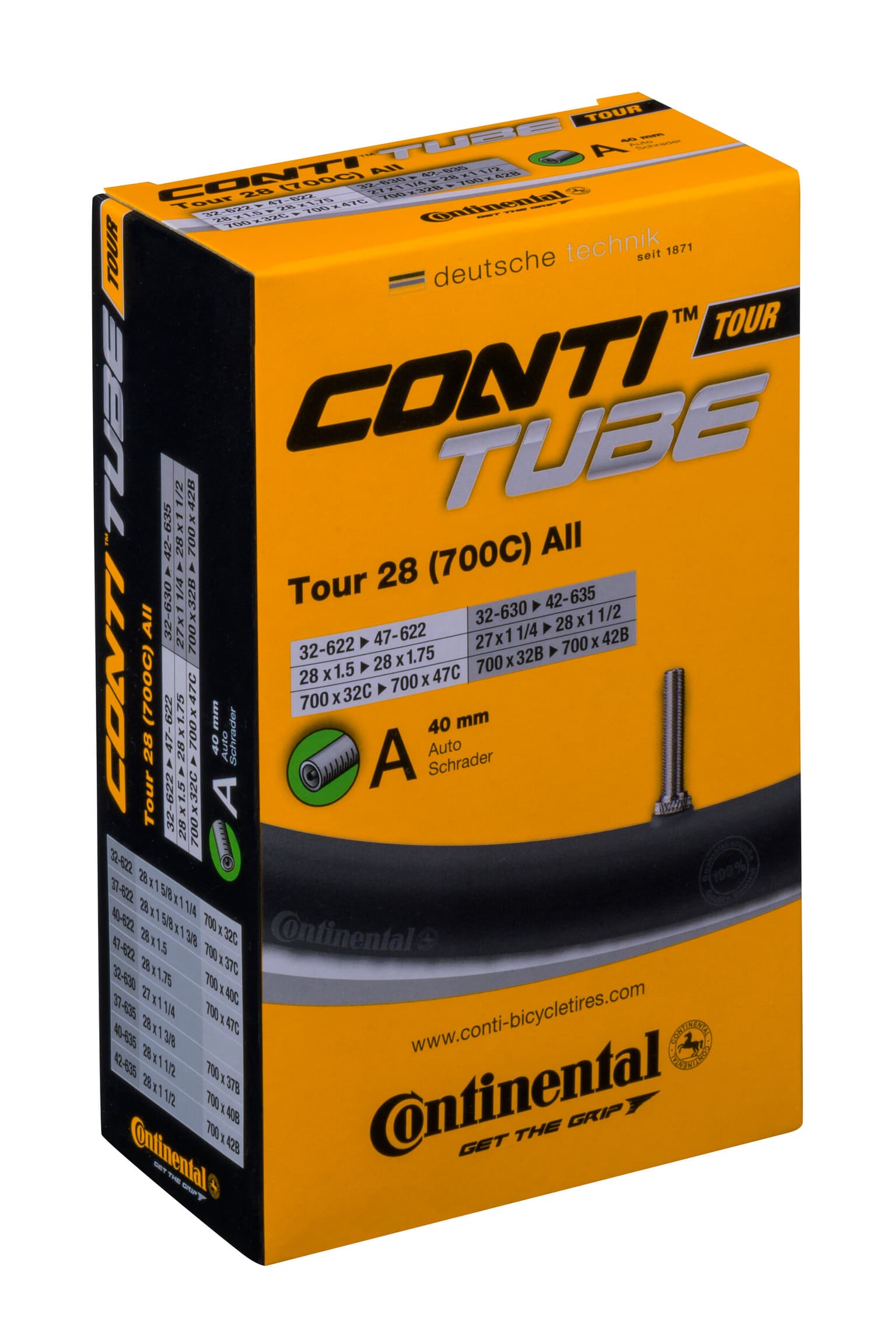 Continental Continental Tour 28 (700C) Auto Chambre à air pour vélo 1