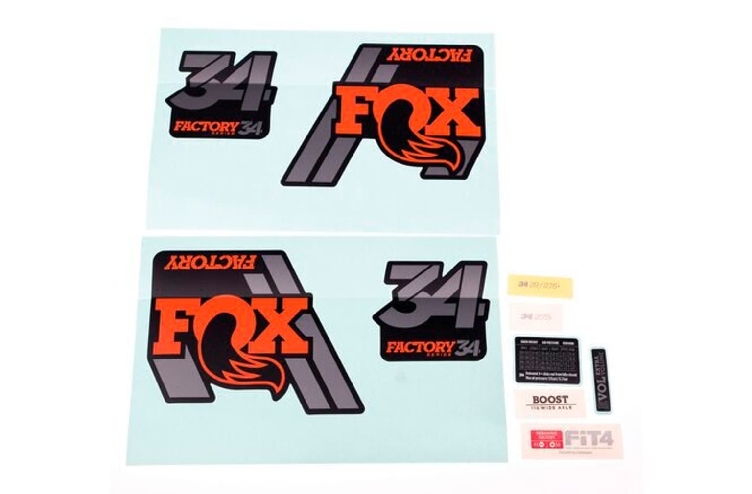 Fox Fox 18 34 F-S logo arancione nero opaco Adesivi 1