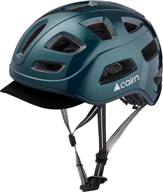 cairn Quartz LED USB Velohelm petrol