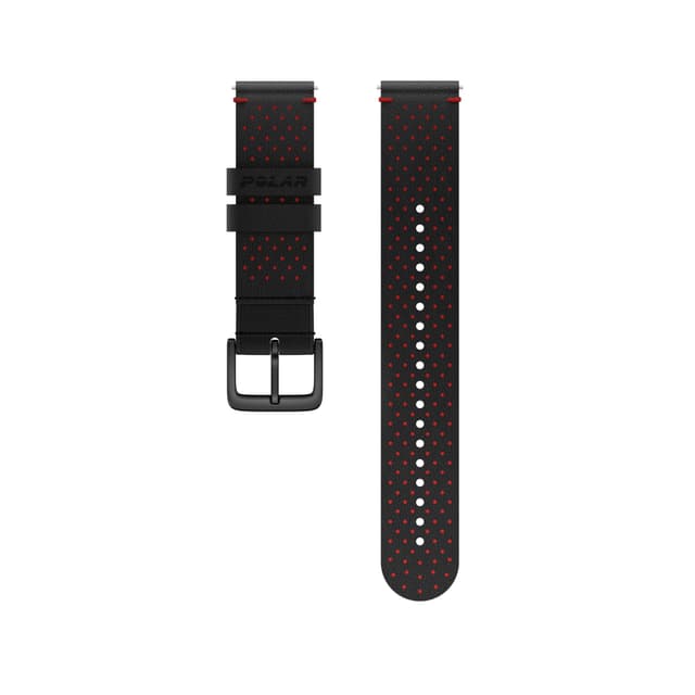 polar Bracelet en cuir, 20 mm Bracelet de montre noir