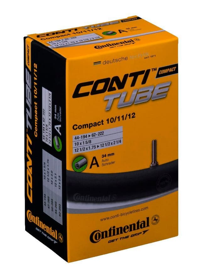 Continental Compact 10/11/12 A34 45° Auto Chambre à air pour vélo
