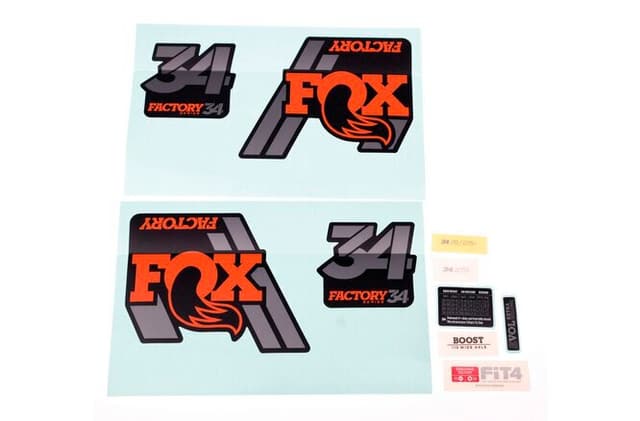 fox 18 34 F-S logo arancione nero opaco Adesivi