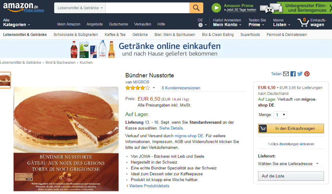 Nusstorte Amazon