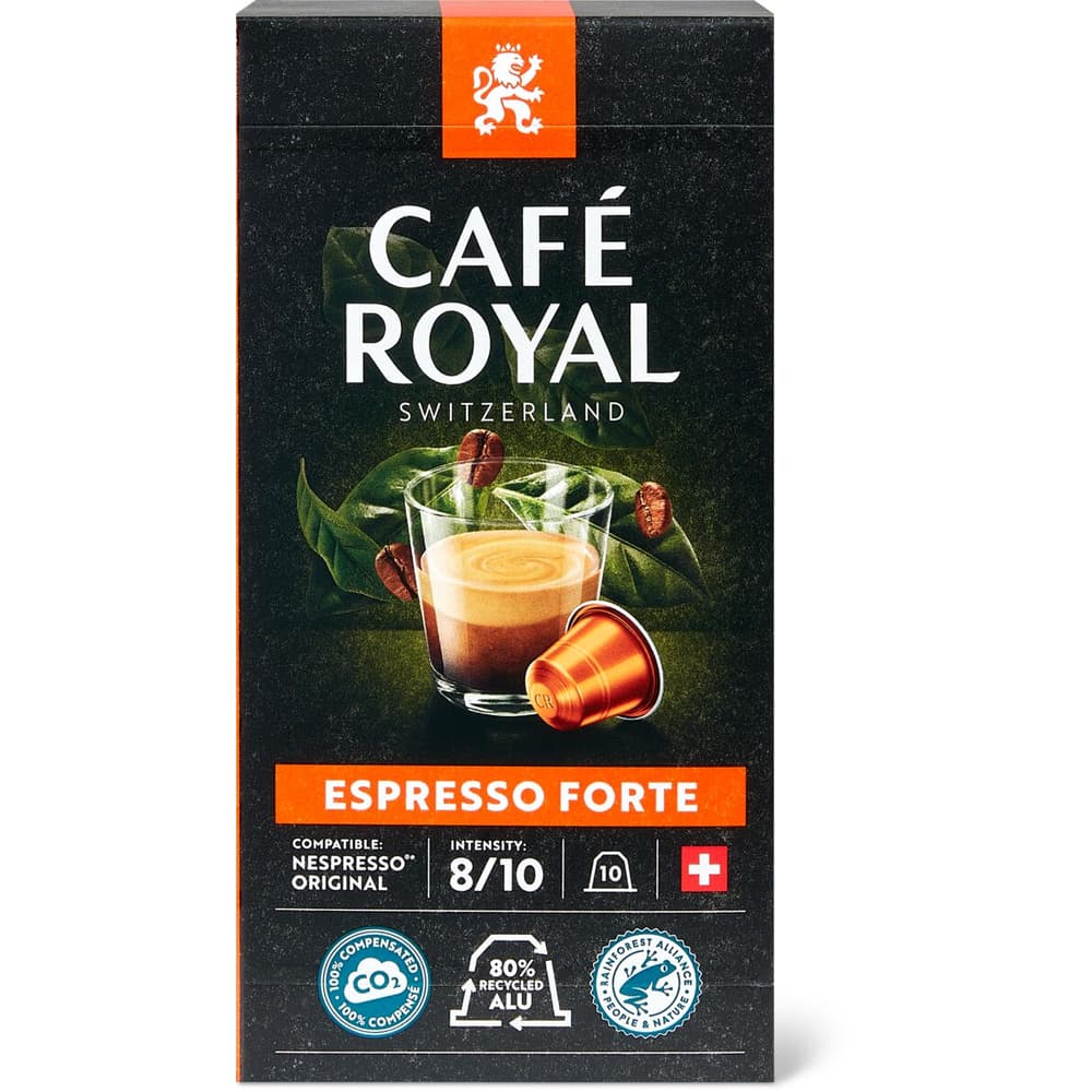 Café Royal · Capsule di caffè in alluminio · Espresso Forte, intensità — free download