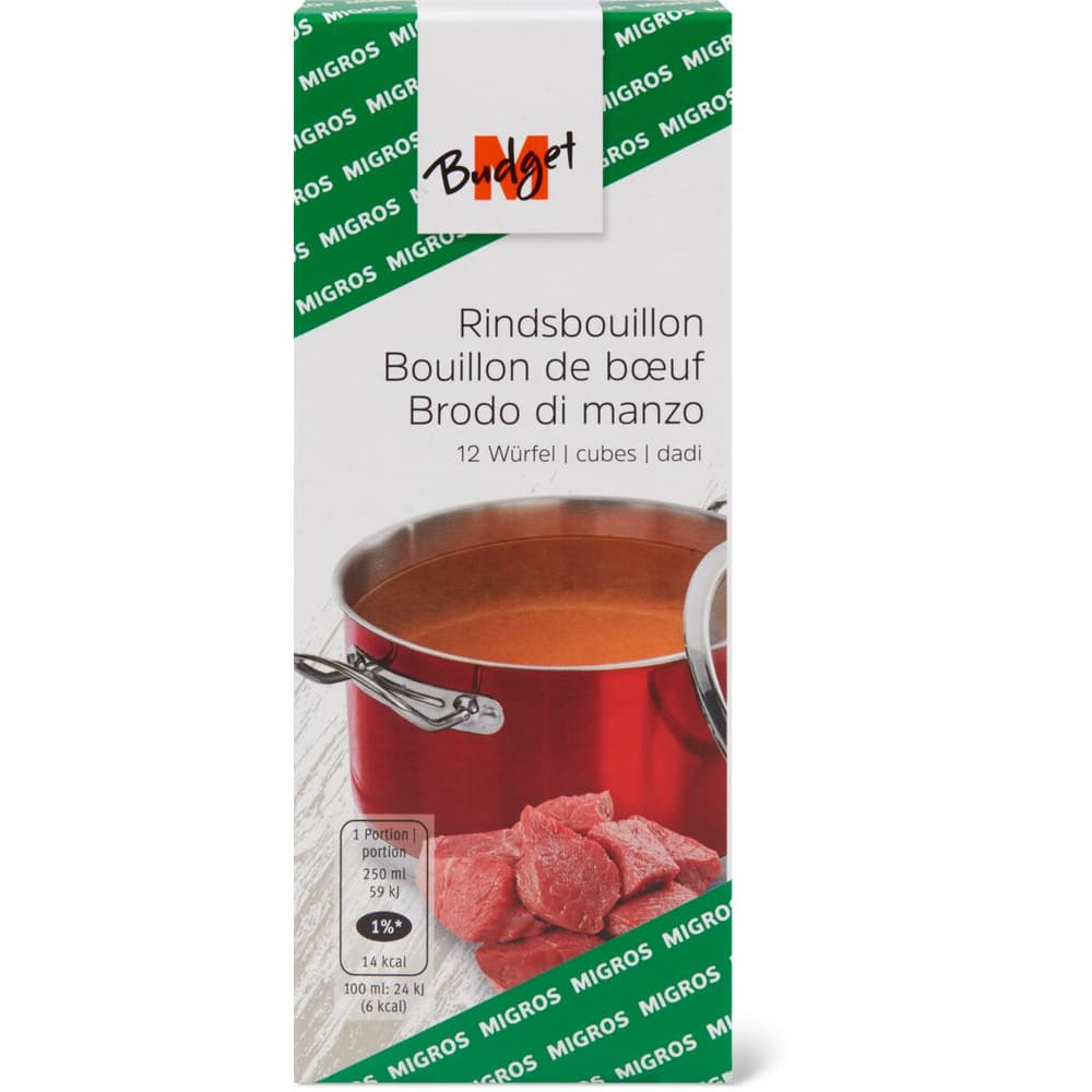 Kaufen M-Budget · Rindbouillon · 12 Würfel, 1 Würfel = 5dl Bouillon ...