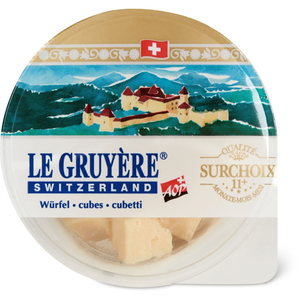Le Gruyère AOP · Fromage suisse à pâte dure, gras, au lait cru