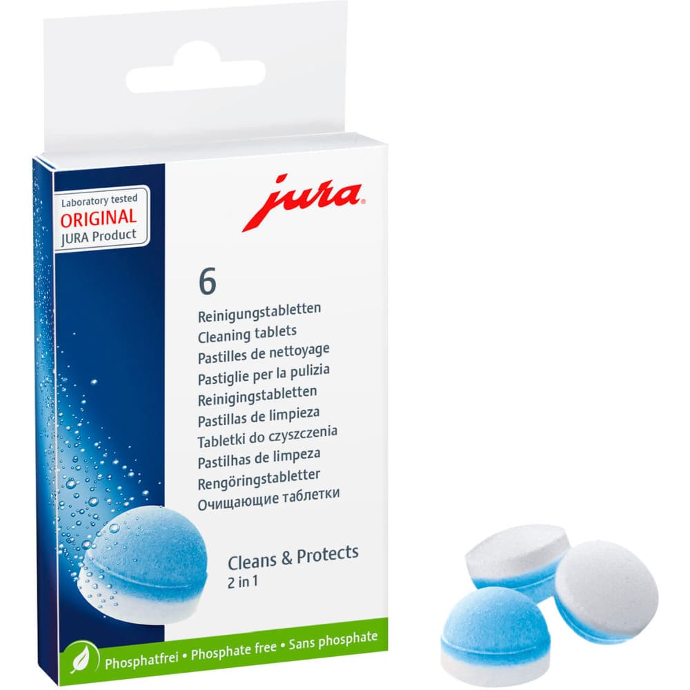 Achat JURA · Pastilles de nettoyage · Cleans & Protects 2 in 1 • Migros