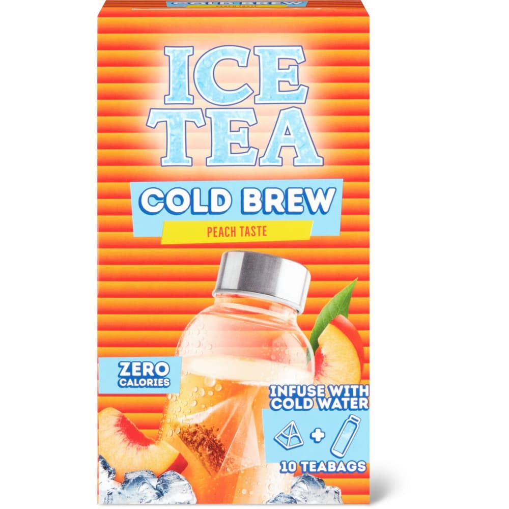 Ice Tea Cold Brew · Aromatisierter Schwarztee · Pfirsich Geschmack • Migros