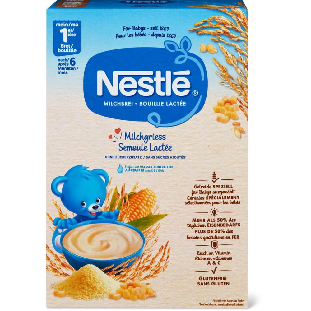 Achat Nestlé Baby Cereals · Céréales semoule lactée · Sans sucres ajoutés -  après 4 mois • Migros