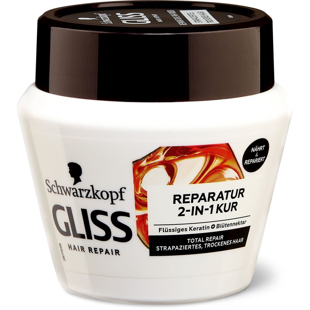 Gliss Total Repair Maske 150 Ml – Für Trockenes Haar, Spendet Extra Glanz & Reduziert Bruch