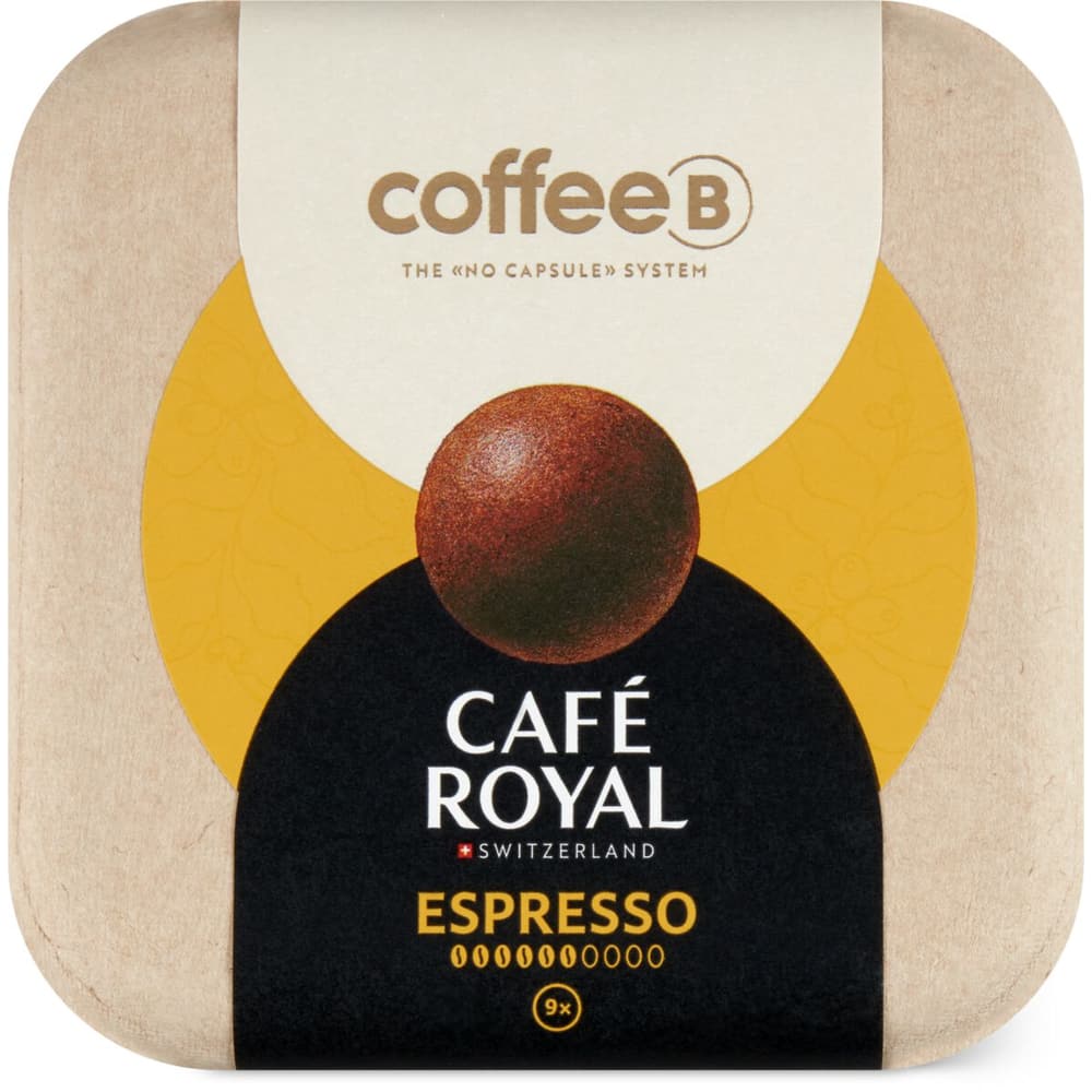 Achat CoffeeB By Café Royal · balles de café · Espresso. Intensité: 6/10 •  Migros