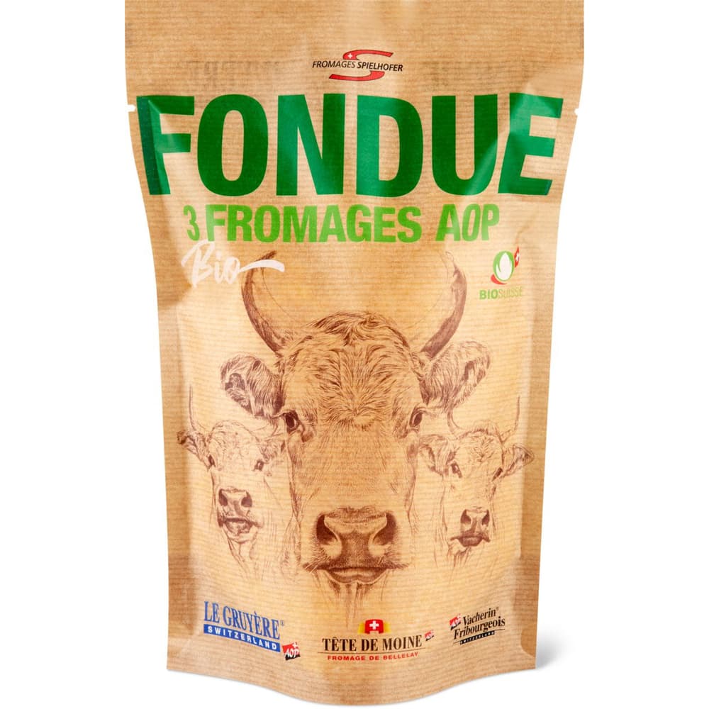 Achat Migros Bio AOP · Fondue prête à l'emploi · 3 fromages • Migros