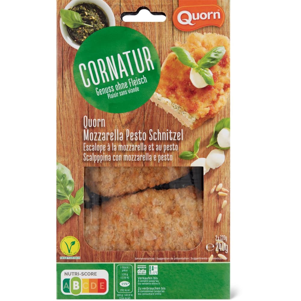 Achat Cornatur Quorn · Escalope à la mozzarella et au pesto • Migros