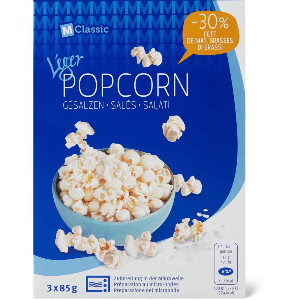 Acquista Léger · Popcorn di mais · Per il forno a microonde • Migros
