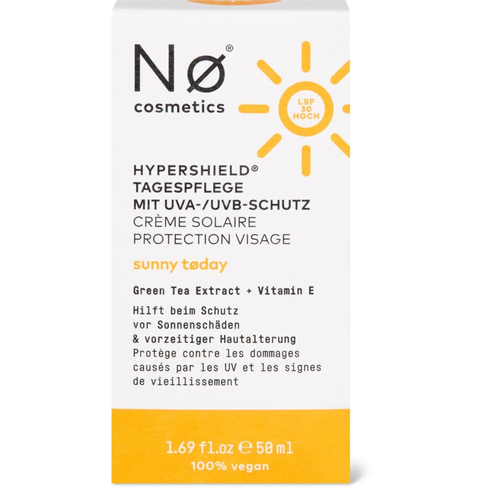 No Cosmetics Sunny Today · Crème solaire pour le visage · SPF 30, protège des dommages causés