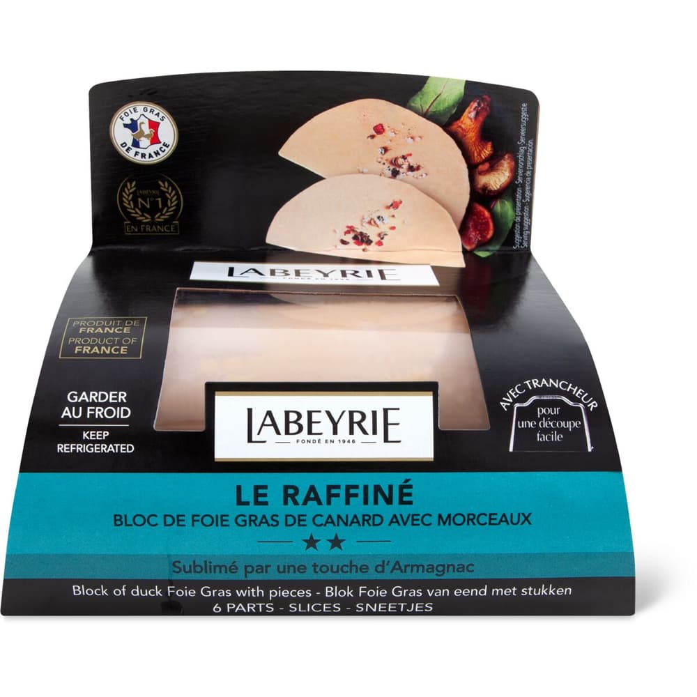 Labeyrie Le Raffiné · Bloc de foie gras de canard avec morceaux · avec  trancheur pour une découpe facile