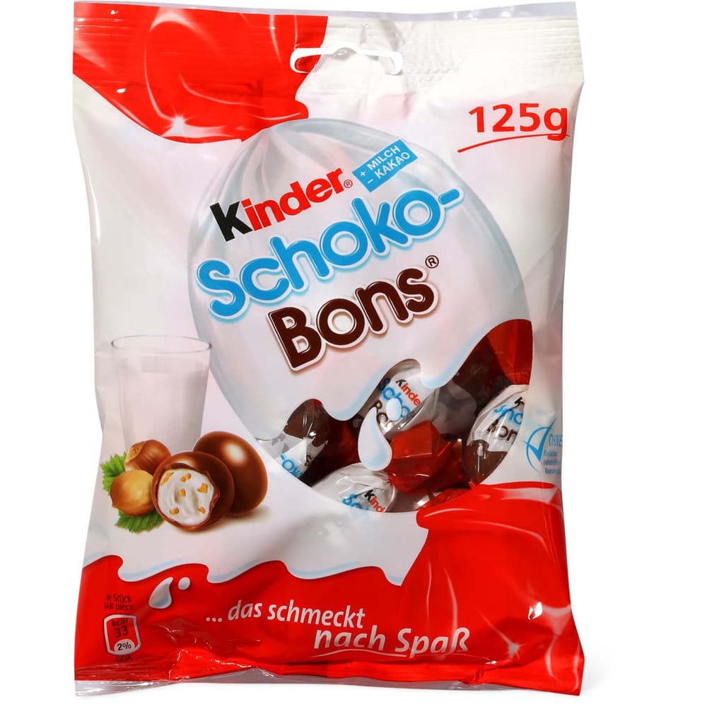 Achat Kinder Schoko-Bons · Confiserie de chocolat spérieur au lait ·  fourrée au lait de noisettes • Migros