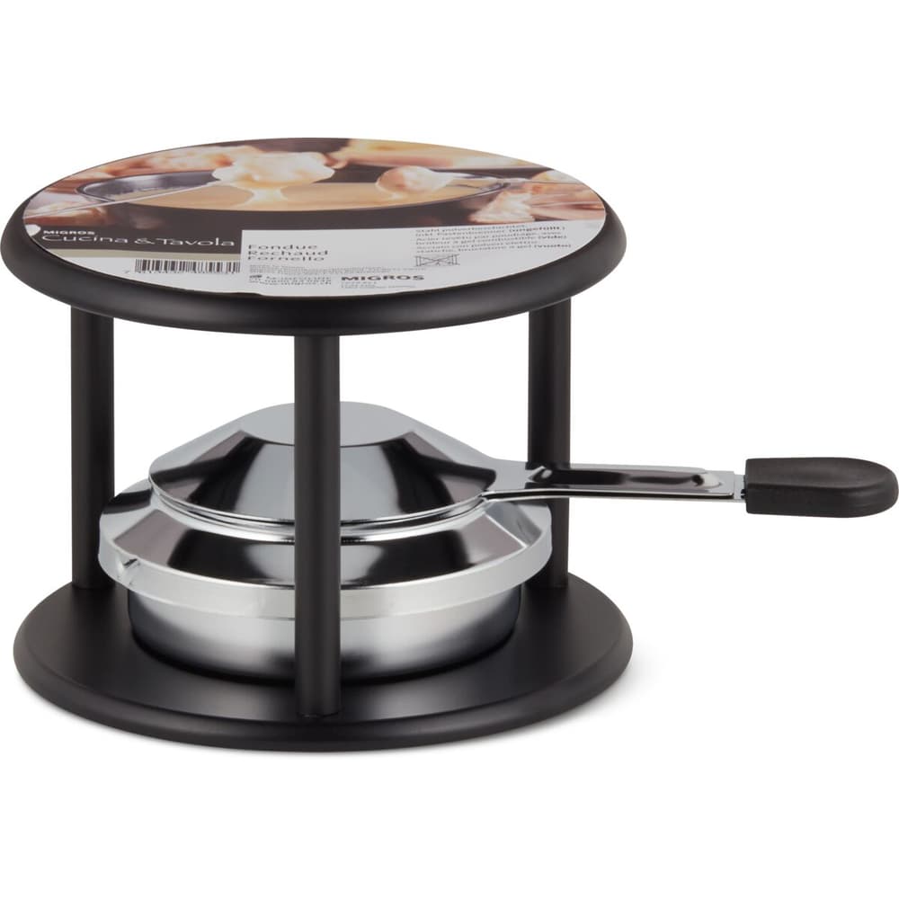 Cucina & Tavola · Réchaud à fondue avec soucoupe en acier chromé et brûleur  pour pâtes combustibles (vide)
