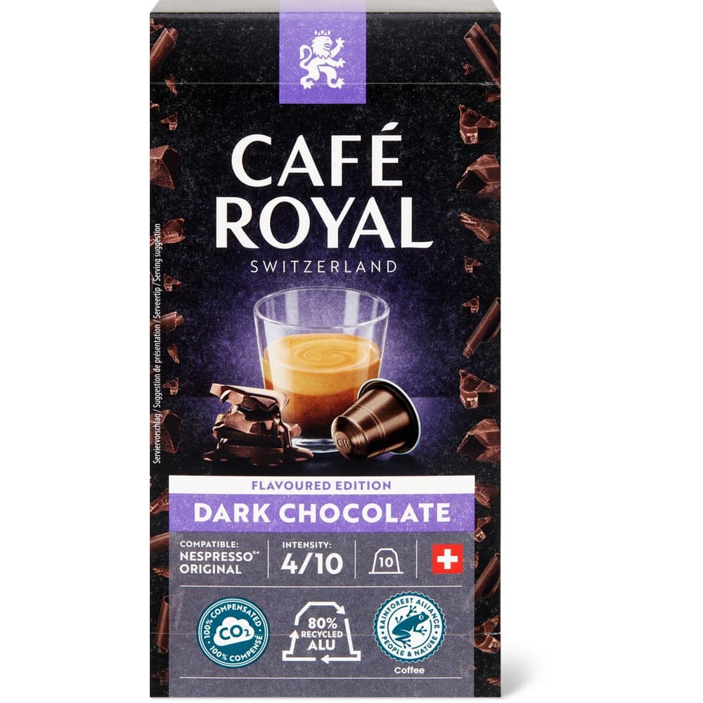 Achat Café Royal · Capsules de café en aluminium · Schokolade - intensité  4/10 • Migros