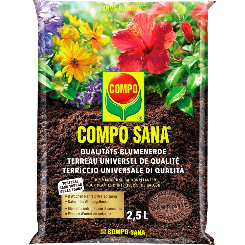 Terriccio Universale Compo Sana E Palm Terra - 5 Litri, Per Verdure E Piante, Qualità Europea, Facile Da Gestire - 6