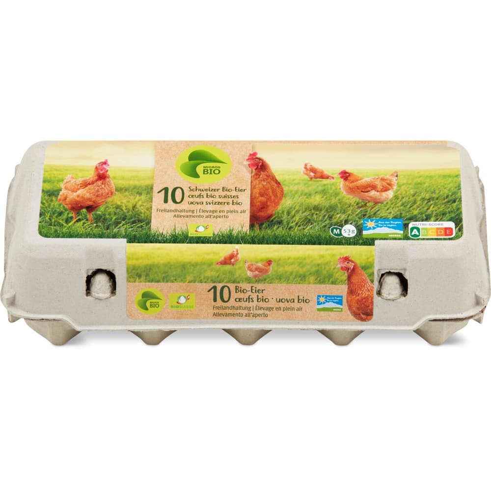 Migros Bio Eier aus der Region 53g+