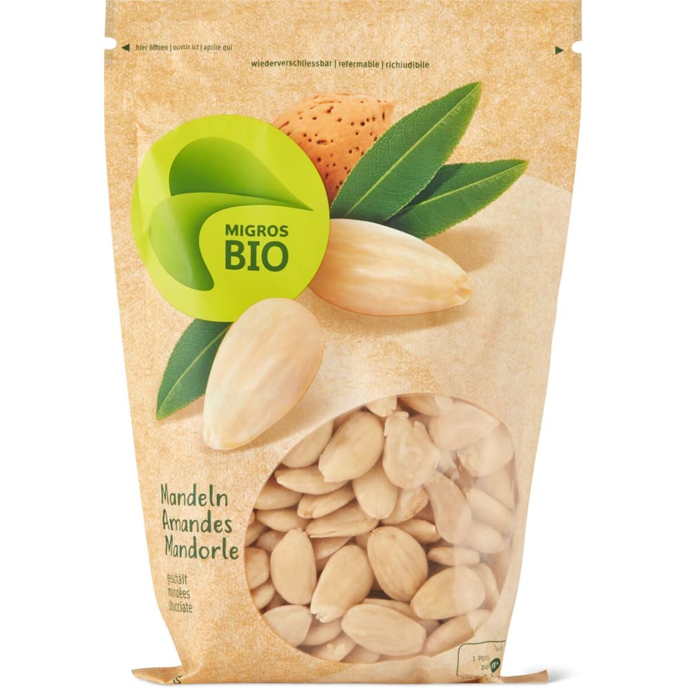 Migros Bio · Mandeln geschält · Nicht gesalzen • Migros