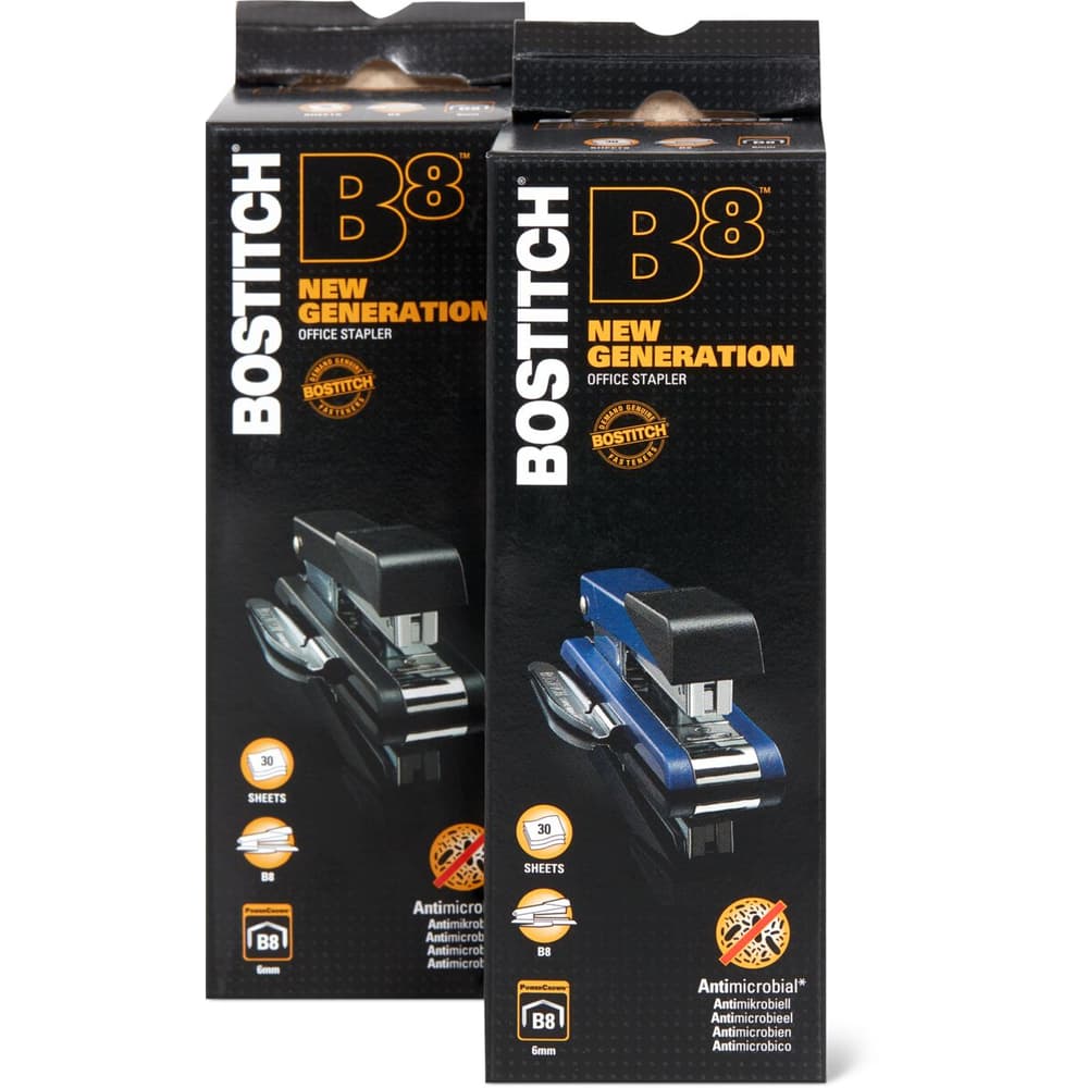 Agrafeuse, Stanley Bostitch B8RE Flat Clinch, Capacité 30 Feuilles Chrome Noir Product 000000000011639524