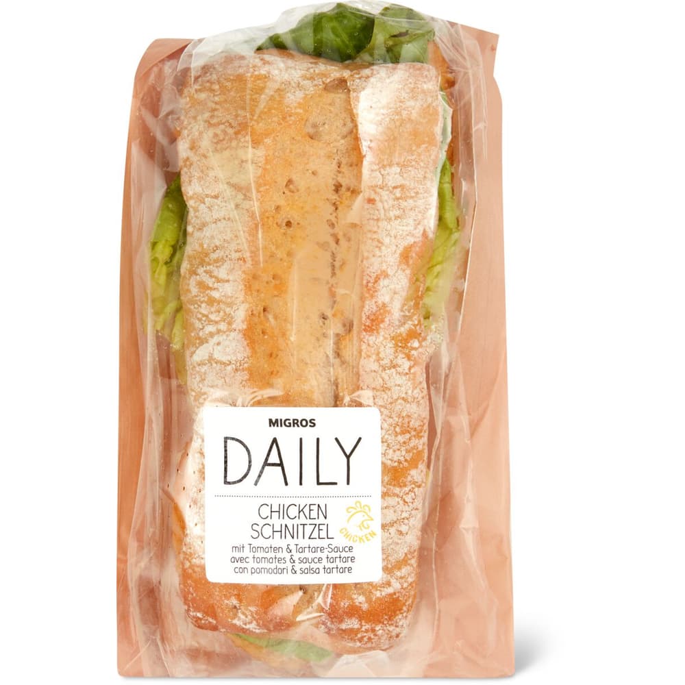 Baguette poulet crudités