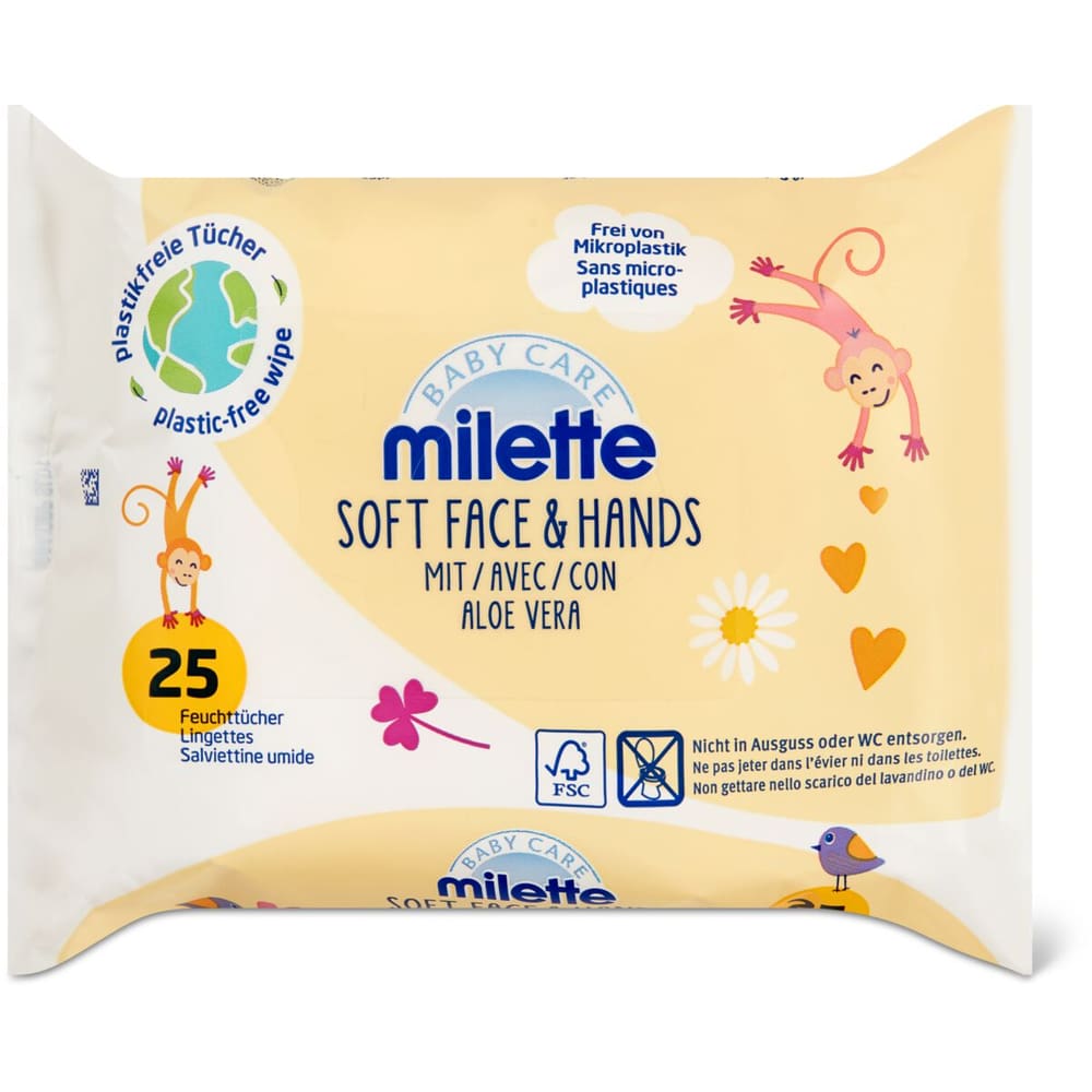 Milette Baby Care · Baby wet wipes · Face & hands • Migros
