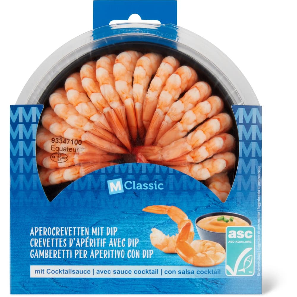 MClassic ASC · Aperitif shrimps with dip · with cocktail sauce • Migros