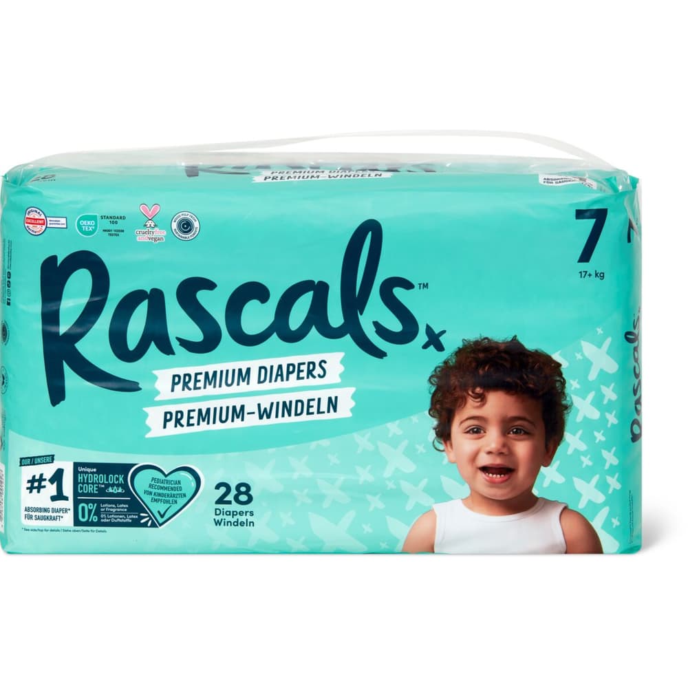 Rascal+Friends Premium · Diapers · size 7, +17kg • Migros