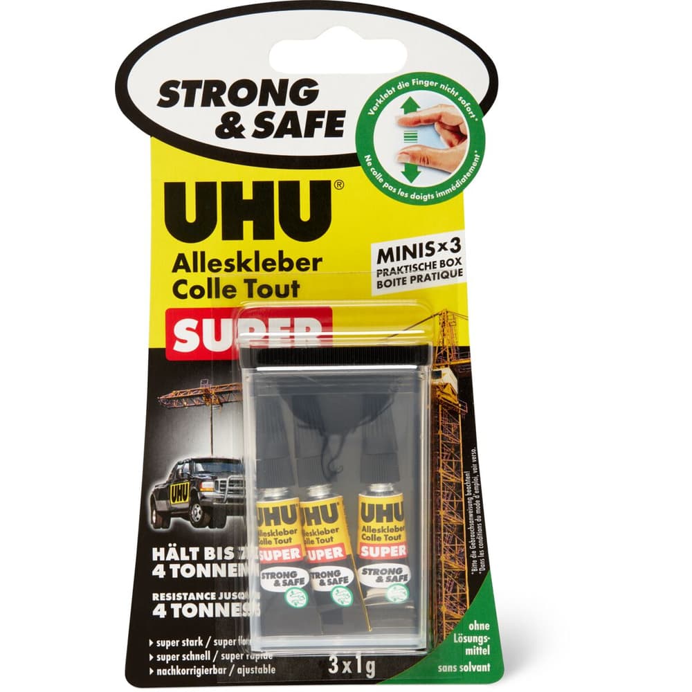 Buy UHU ALLESKLEBER SUPER STRONG & SAFE 3x1G • Migros