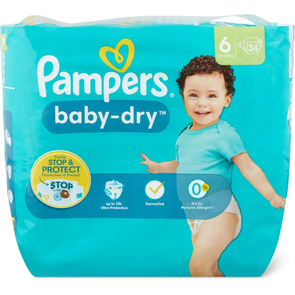Achat Pampers Baby Dry · couches · Taille 7, 17+kg, pants • Migros