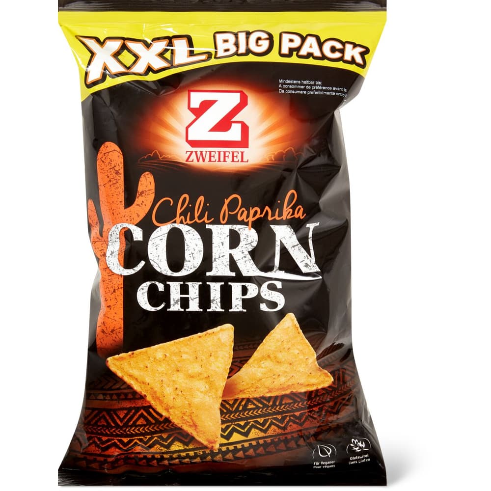 Zweifel Corn Chips · Mais Chips · Chili Paprika • Migros