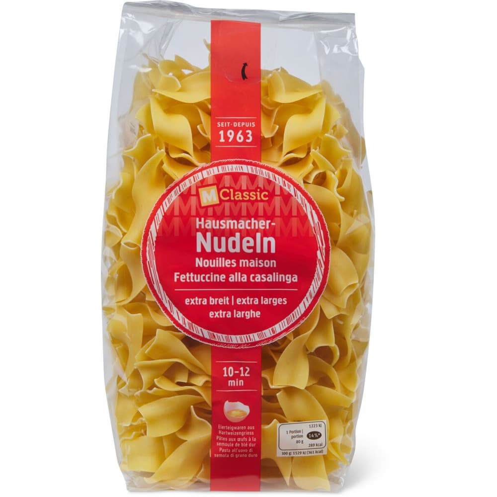 Buy M-Classic · homemade pasta · extra wide with eggs • Migros