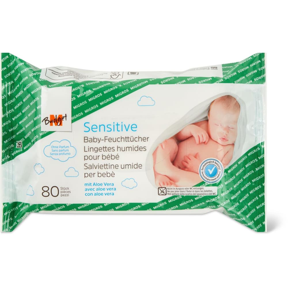 Dodot Sensitive Wipes, 486 baby wet wipes, 9 packs of 54 pieces, Extra  thick and soft