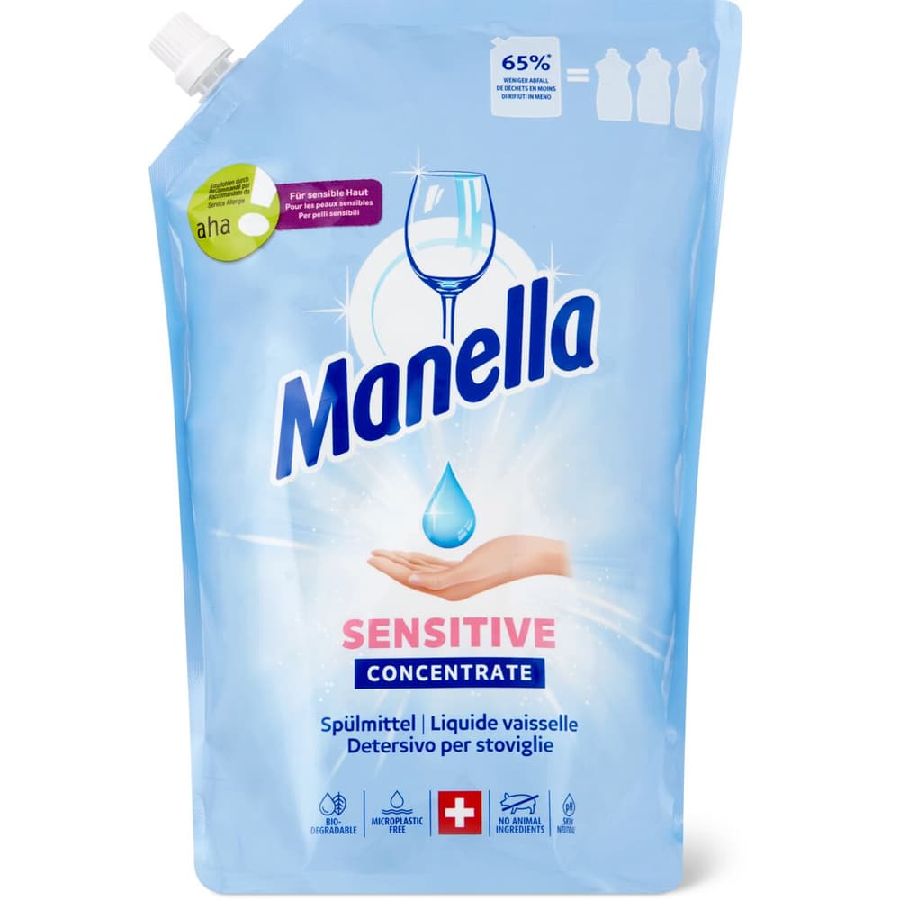 Manella Sponge Manella Sensitive · Ricarica detersivo per stoviglie · aha! • Migros Online