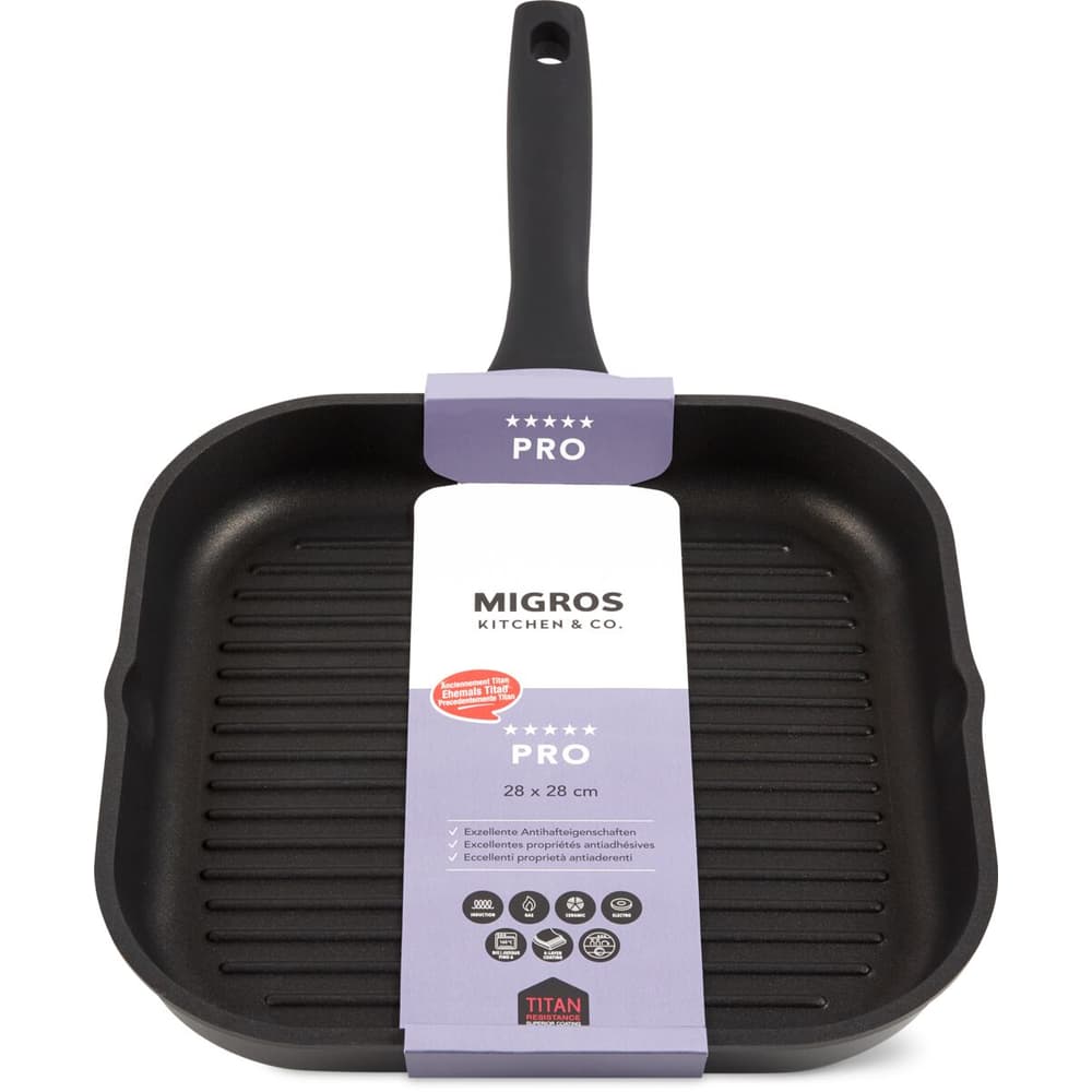 Achat Migros Kitchen & Co. · Poêle à griller · PRO 28 x 28 cm • Migros
