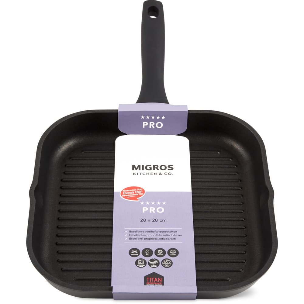 Achat Migros Kitchen & Co. · Poêle à griller · PRO - 28 x 28 cm • Migros
