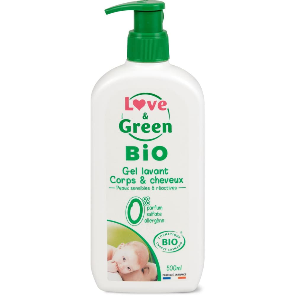 Gel lavant surgras bio pour bébé - Love & Green