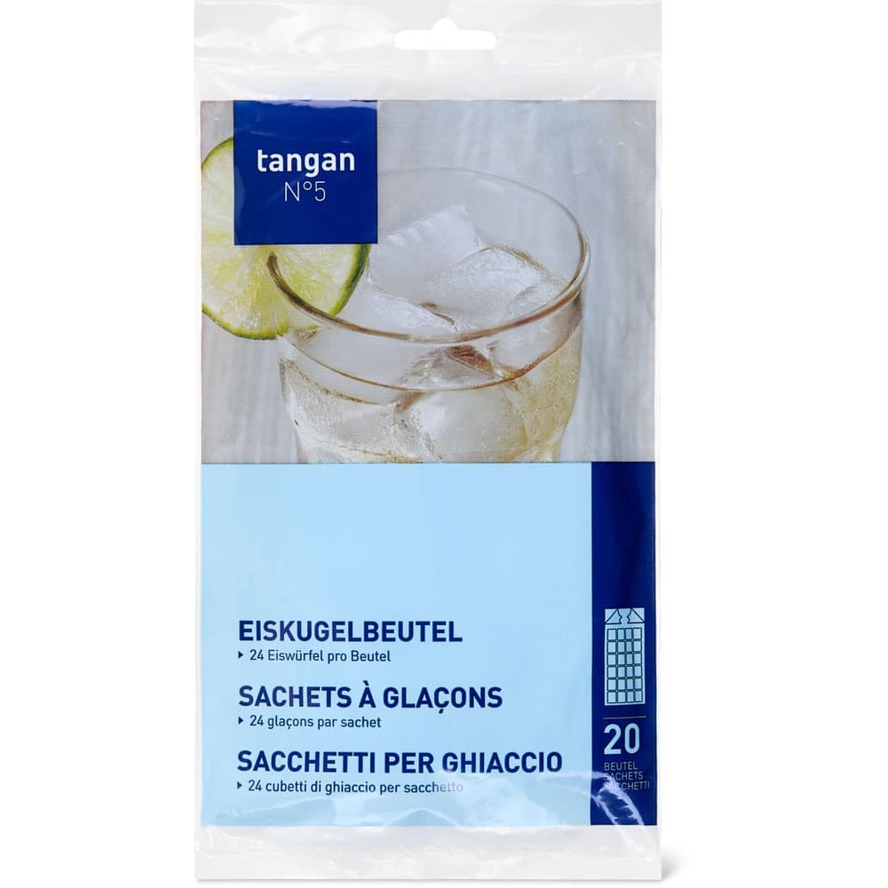 Tangan N°5 · Sacchetti per ghiaccio · 24 cubetti di ghiaccio per sacchetto