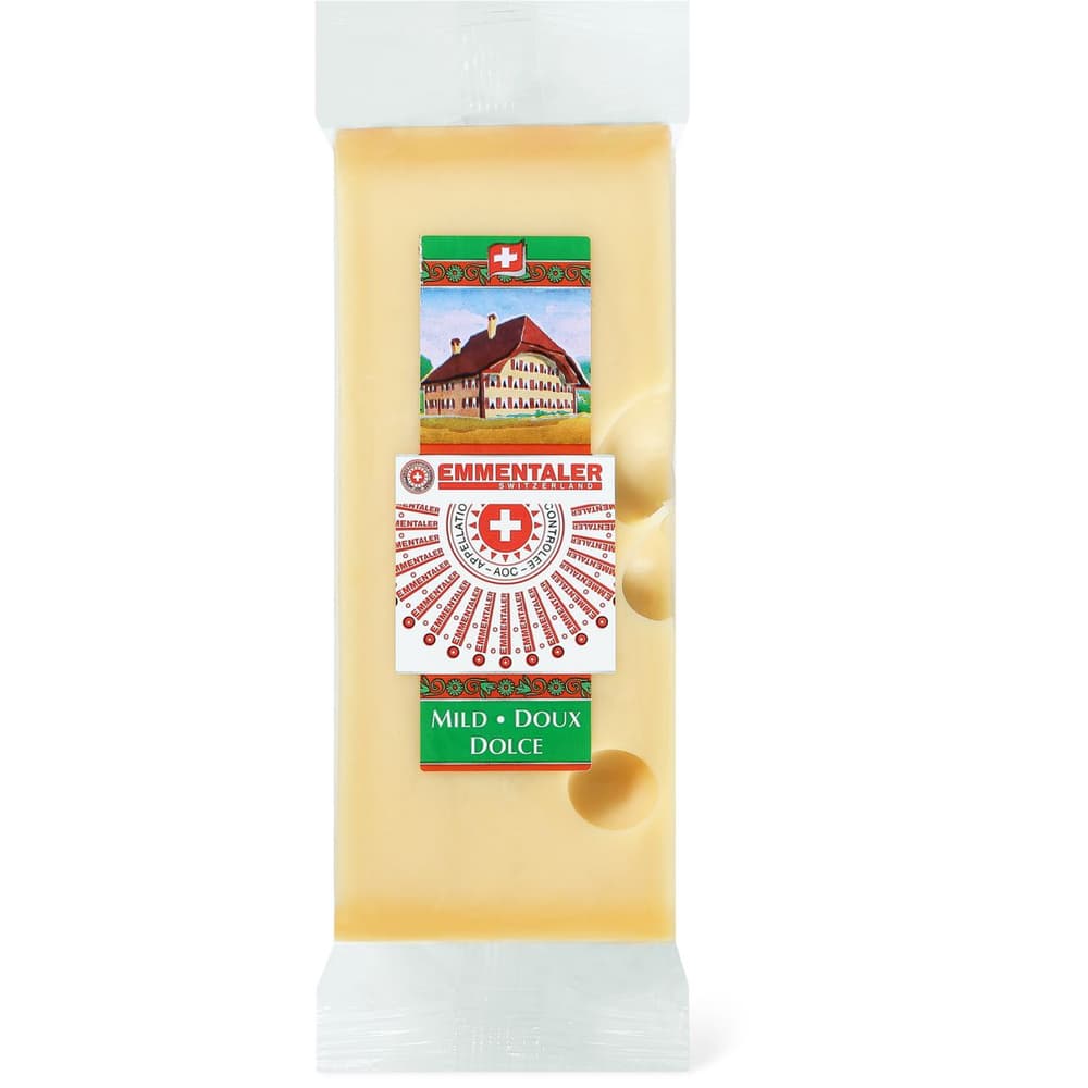 Emmentaler Classic · Fromage Suisse à Pâte Dure Gras Au Lait Cru · Doux • Migros 