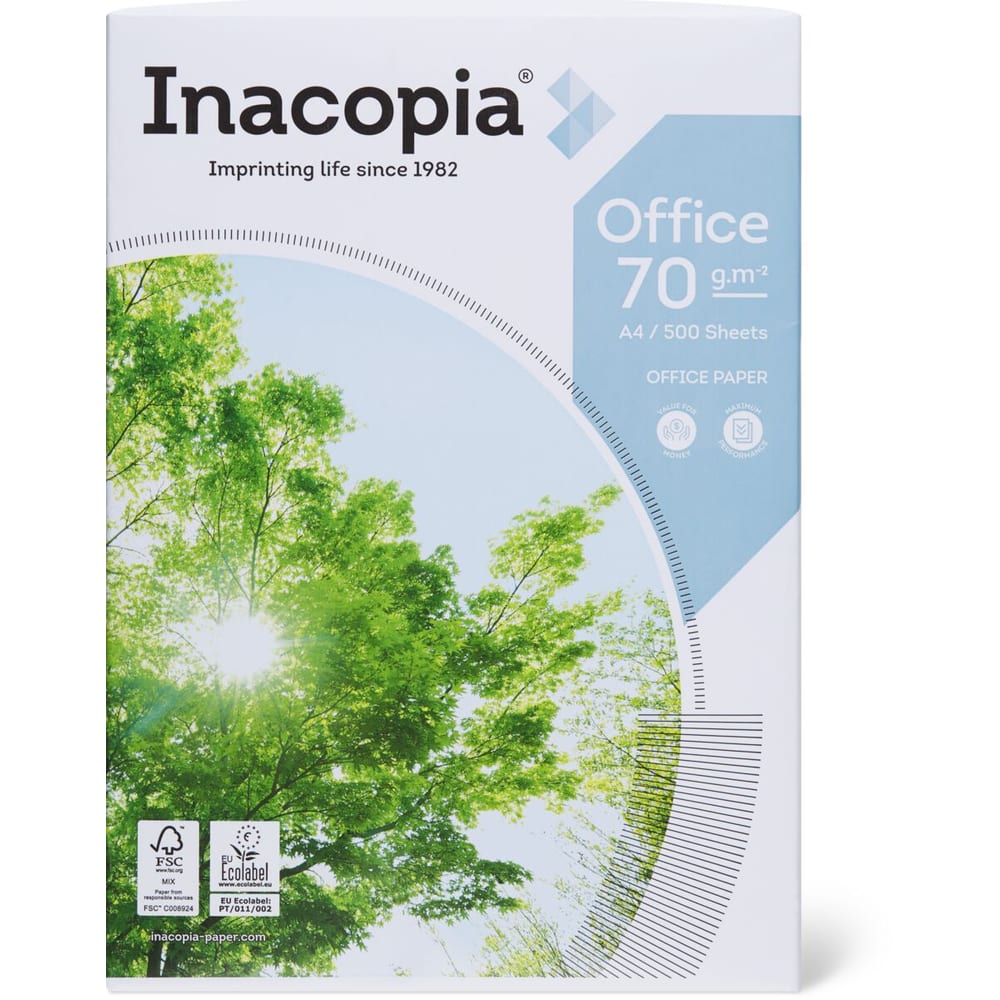 PAQUETE FOLIOS A4 INACOPIA OFFICE 70 gr - Tu papel online
