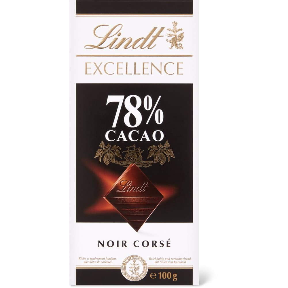 LINDT tablette de Chocolat Noir Extra fondant 3x100g 300g 