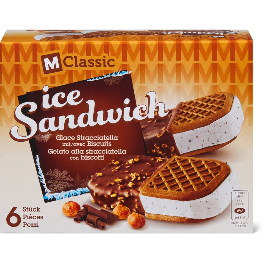 Ice Sandwich - Glace Stracciatella mit Biscuits - null - 510ml