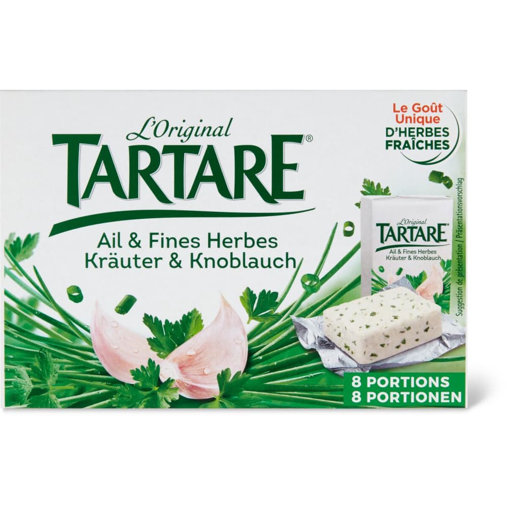 Tartare · Fromage Frais Français Double Crème à Lail Et Aux Fines Herbes à Base De Lait 