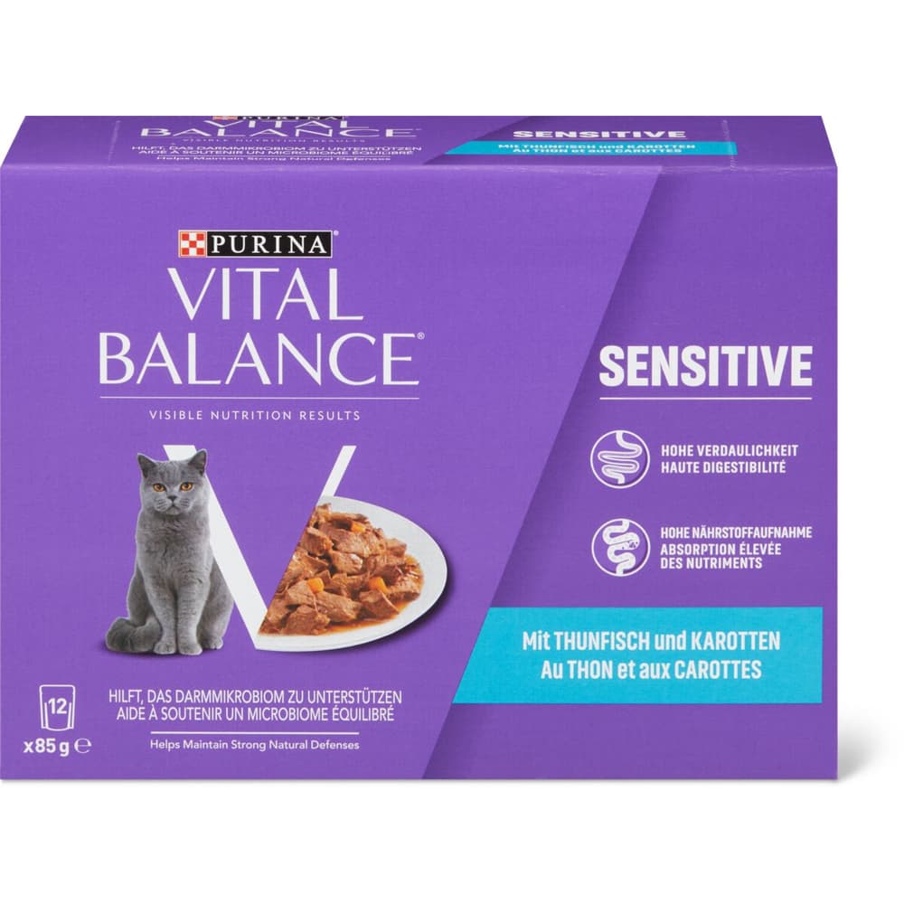 Vital Balance Sensitive · Häppchen in Sauce · Thunfisch & Karotten • Migros Vital Balance Sensitive · Häppchen in Sauce · Thunfisch & Karotten • Migros