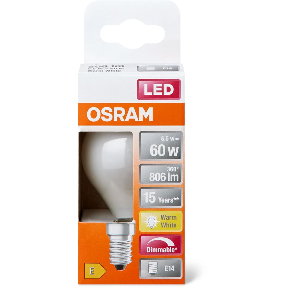 OSRAM LED P60 MATT E14 • Migros