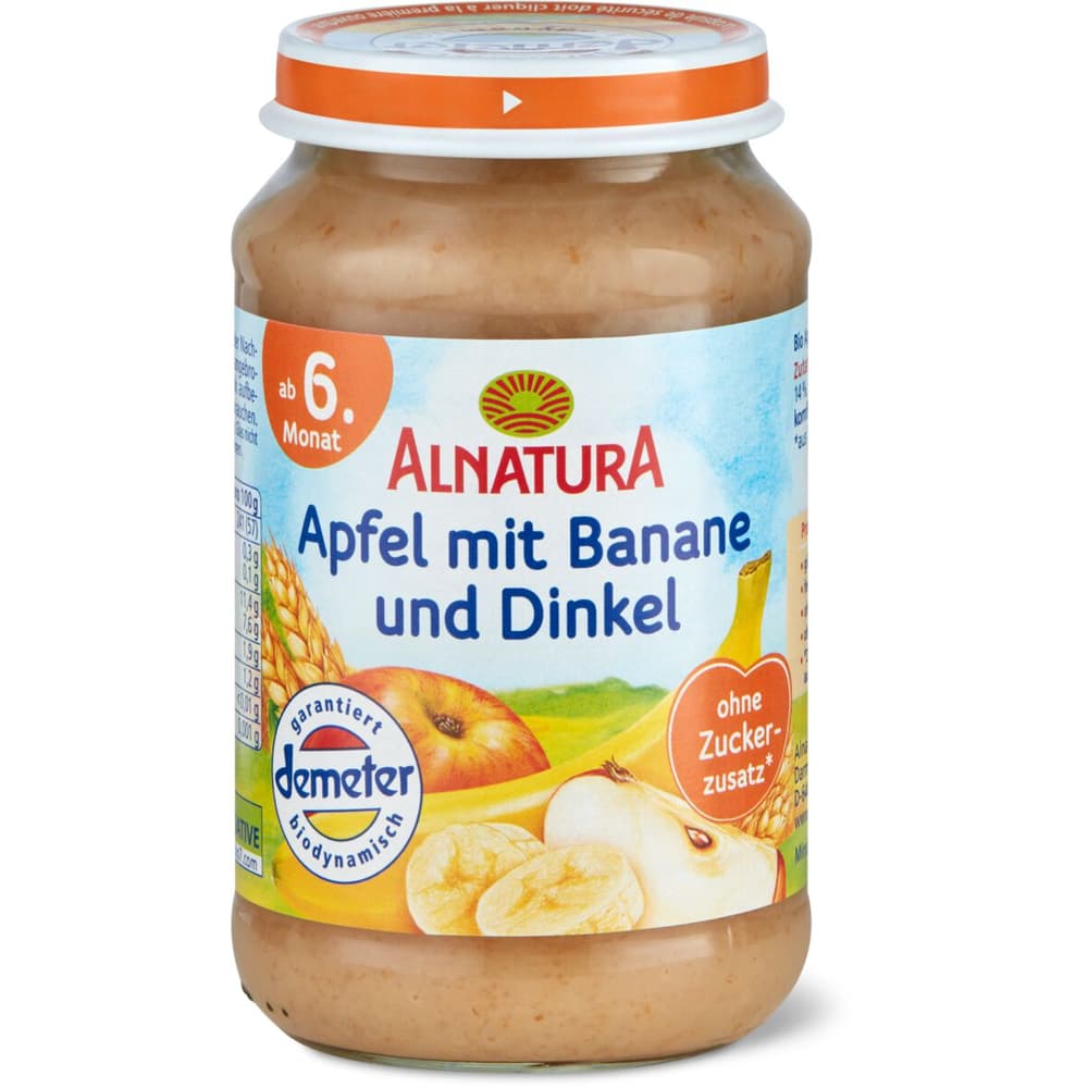 Alnatura Demeter · Petit pot pomme, banane et épautre · Dès 6 mois ...