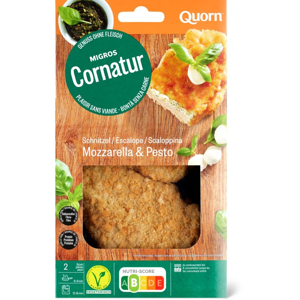 Achat Cornatur Quorn · Escalope à la mozzarella et au pesto • Migros